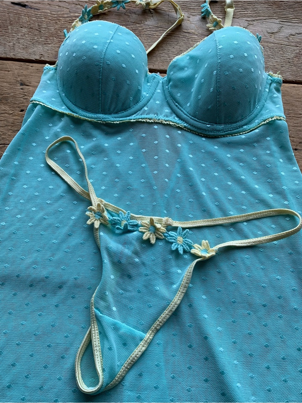 Vintage Y2K Rampage Daisy Lingerie Set